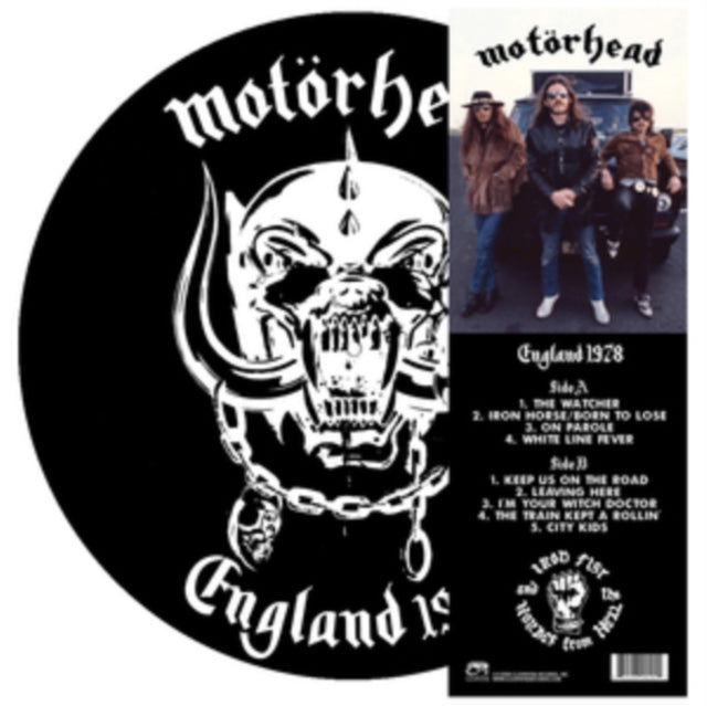 This LP Vinyl is brand new.Format: LP VinylMusic Style: Hard RockThis item's title is: England 1978 (Picture Disc)Artist: MotorheadLabel: CLEOPATRABarcode: 889466201011Release Date: 10/30/2020