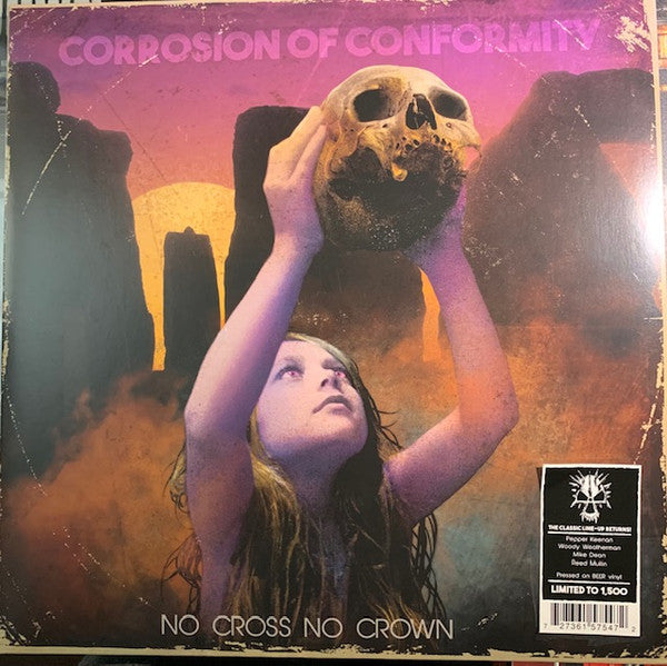 This LP Vinyl is brand new.Format: LP VinylMusic Style: Stoner RockThis item's title is: No Cross No Crown (Beer LP Vinyl)Artist: Corrosion Of ConformityLabel: NUCLEAR BLAST AMERICBarcode: 727361575472Release Date: 11/26/2021