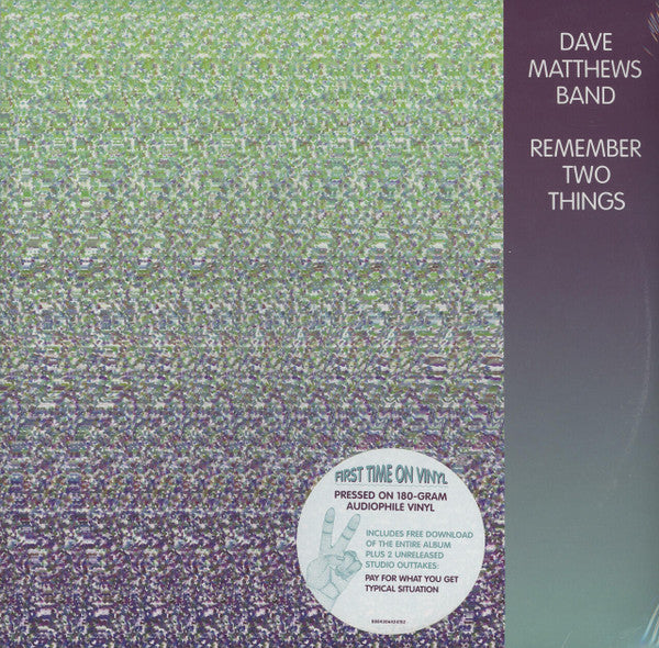 This LP Vinyl is brand new.Format: LP VinylMusic Style: AcousticThis item's title is: Remember Two Things (2LP/180G/Dl Card)Artist: Dave Matthews BandLabel: LEGACYBarcode: 888750038616Release Date: 11/4/2014