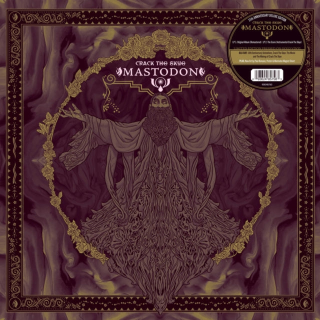 This LP Vinyl is brand new.Format: LP VinylMusic Style: Progressive MetalThis item's title is: Crack The Skye (15Th Anniversary/Deluxe/2LP/Gold Vinyl/Blu-Ray)Artist: MastodonLabel: Reprise RecordsBarcode: 093624857563Release Date: 10/4/2024