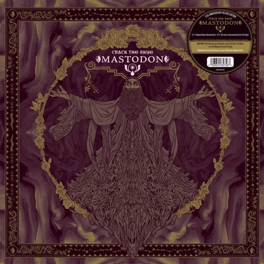 This LP Vinyl is brand new.Format: LP VinylMusic Style: Progressive MetalThis item's title is: Crack The Skye (15Th Anniversary/Deluxe/2LP/Gold Vinyl/Blu-Ray)Artist: MastodonLabel: Reprise RecordsBarcode: 093624857563Release Date: 10/4/2024