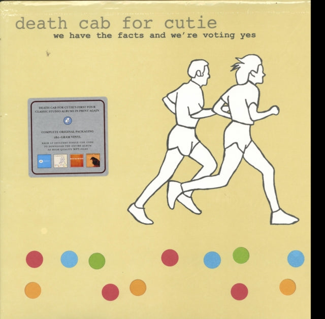 This LP Vinyl is brand new.Format: LP VinylMusic Style: Indie RockThis item's title is: We Have The Facts & We're Voting YesArtist: Death Cab For CutieLabel: BARSUK RECORDSBarcode: 655173101117Release Date: 12/16/2014