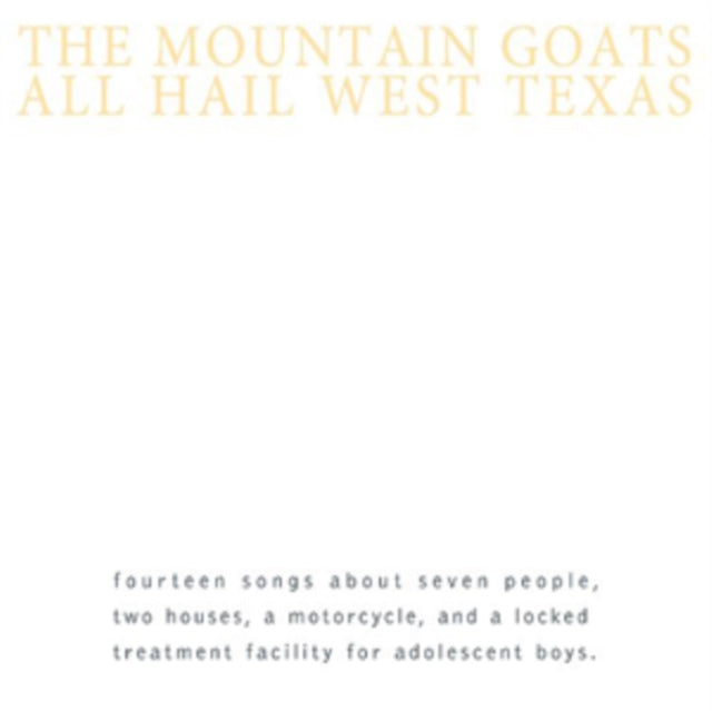 This CD is brand new.Format: CDMusic Style: Folk RockThis item's title is: All Hail West TexasArtist: Mountain GoatsLabel: MERGEBarcode: 673855048123Release Date: 8/6/2013