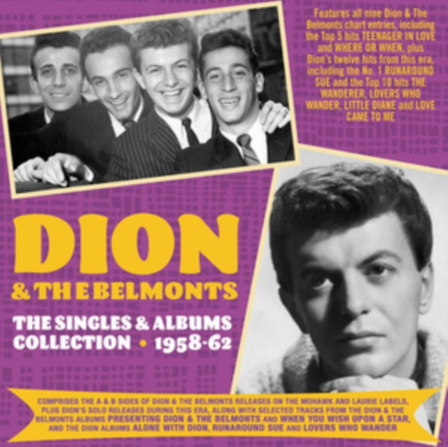 This CD is brand new.Format: CDMusic Style: Rock & RollThis item's title is: Singles & Albums Collection 1957-62Artist: Dion & The BelmontsBarcode: 824046332426Release Date: 2/7/2020