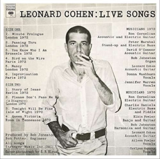 This LP Vinyl is brand new.Format: LP VinylMusic Style: Folk RockThis item's title is: Live Songs (150G)Artist: Leonard CohenLabel: ColumbiaBarcode: 889854353414Release Date: 10/20/2017