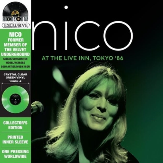 This LP Vinyl is brand new.Format: LP VinylMusic Style: AvantgardeThis item's title is: At The Live Inn, Tokyo '86 (Deluxe/Crystal Clear Green LP Vinyl)Artist: NicoLabel: Culture FactoryBarcode: 3700477837488Release Date: 4/20/2024