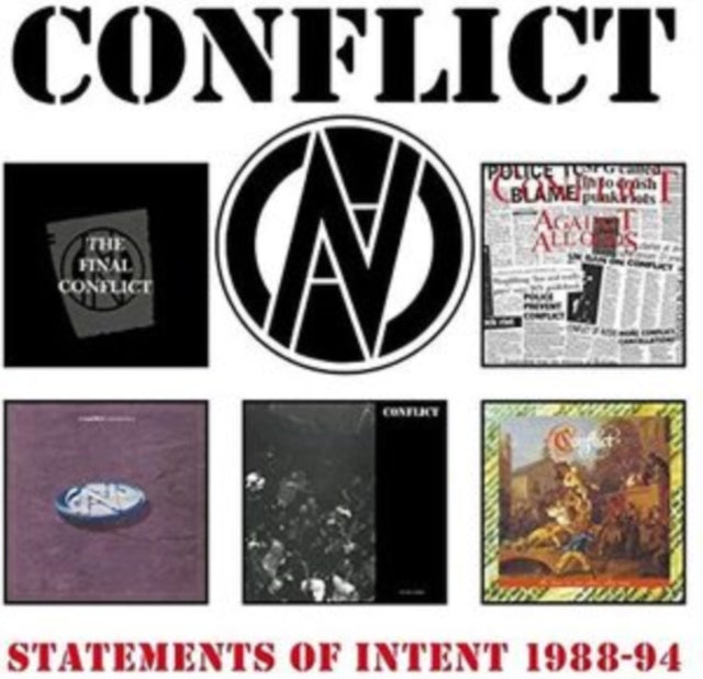 This CD is brand new.Format: CDMusic Style: PunkThis item's title is: Statements Of Intent 1988-94 (5CD Clamshell Box)Artist: ConflictLabel: Mortarhate RecordsBarcode: 5013929271524Release Date: 10/4/2024