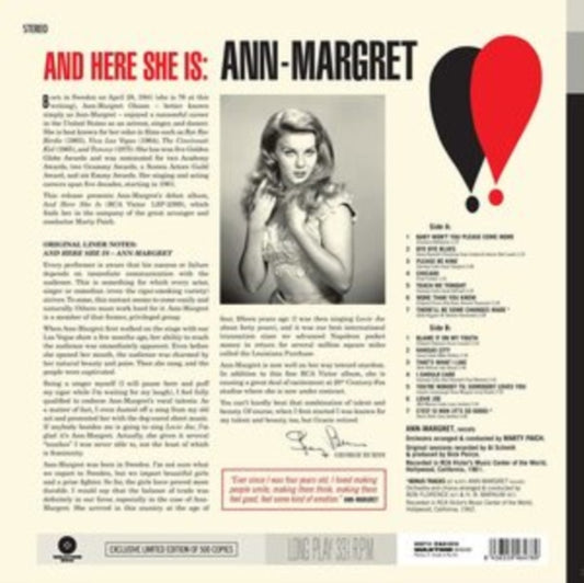 This LP Vinyl is brand new.Format: LP VinylThis item's title is: And There She Is (LP Collector's Edition/Limited/180G/Dmm)Artist: Ann-MargretLabel: WAXTIME 500Barcode: 8436559464789Release Date: 9/1/2018