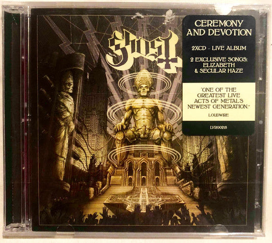 This CD is brand new.Format: CDMusic Style: Hard RockThis item's title is: Ceremony & Devotion (2CD)Artist: GhostLabel: LOMA VISTABarcode: 888072036864Release Date: 1/19/2018
